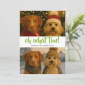 Cartes Pour Fêtes Annuelles Oh What Fun Photo Noël Personnalisé (Debout devant)