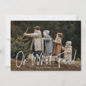 Cartes Pour Fêtes Annuelles Oh What Fun Script Bourgogne Photo (Devant)