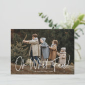 Cartes Pour Fêtes Annuelles Oh What Fun Script Bourgogne Photo (Debout devant)