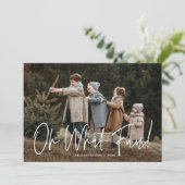 Cartes Pour Fêtes Annuelles Oh What Fun Script Photo Vert (Debout devant)