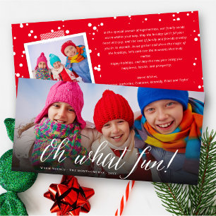 Cartes Pour Fêtes Annuelles Oh What Fun Simple Script Moderne Minimaliste Phot