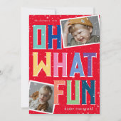 Cartes Pour Fêtes Annuelles Oh What Fun Snow Overlay 2 Photo Noël (Devant)