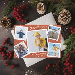 Cartes Pour Fêtes Annuelles Oh What Fun Snowy Collage Photo<br><div class="desc">Rouge avec cadres blancs avec des flocons de neige</div>