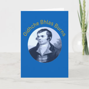 Cartes Pour Fêtes Annuelles Oidhche Bhlas Burns Bleu Gaélique 