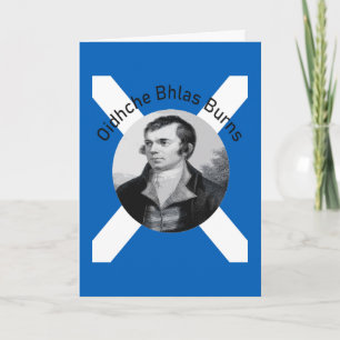 Cartes Pour Fêtes Annuelles Oidhche Bhlas Burns Gaélique Gris et Saltire