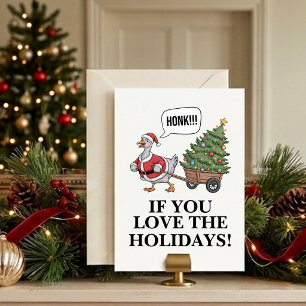 Cartes Pour Fêtes Annuelles Oie de Noël drôle Santa Honk