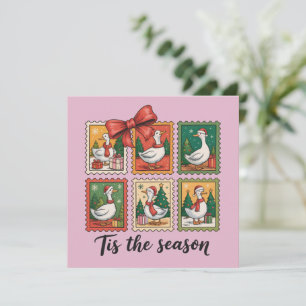 Cartes Pour Fêtes Annuelles Oie de Noël Vintage Rétro C'est La Saison