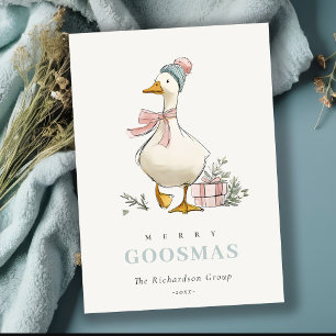 Cartes Pour Fêtes Annuelles Oie d'hiver Noël drôle Joyeux Goosmas