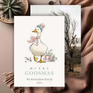 Cartes Pour Fêtes Annuelles Oie d'hiver Noël Photo drôle et joyeux Goosmas