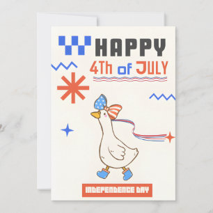 Cartes Pour Fêtes Annuelles Oie patriotique Joyeux 4 juillet Indépendance