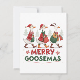 Cartes Pour Fêtes Annuelles Oie Ridicule Joyeux Goosemas
