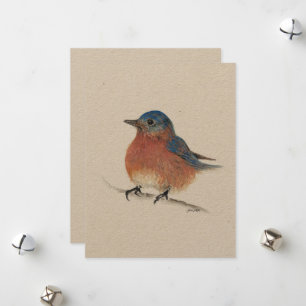 Cartes Pour Fêtes Annuelles Oiseau bleu de vacances