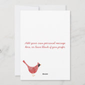 Cartes Pour Fêtes Annuelles Oiseau cardinal festif aquarelle personnalisé (Dos)
