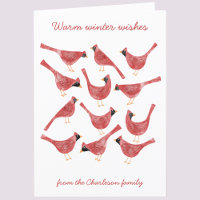 Oiseau Cardinal Festif Aquarelle Personnalisé