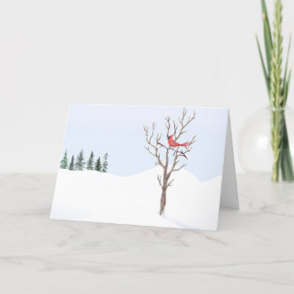 Cartes Pour Fêtes Annuelles Oiseau Cardinal Rouge Paix sur Terre Famille