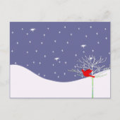 Cartes Pour Fêtes Annuelles Oiseau de Noël rouge (Devant)