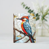 Cartes Pour Fêtes Annuelles Oiseau de pic de verre (Debout devant)