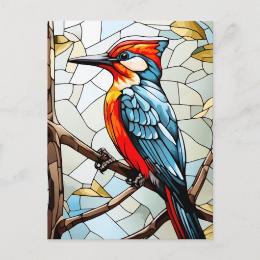 Cartes Pour Fêtes Annuelles Oiseau de pic de verre (Devant)
