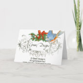 Cartes Pour Fêtes Annuelles Oiseau de Puffin Dons d'Art Comique (Dos)