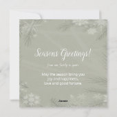 Cartes Pour Fêtes Annuelles Oiseau d'hiver de branches de cèdre de Chickadee (Dos)