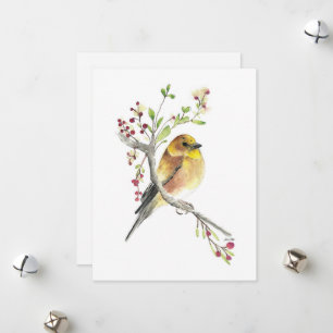 Cartes Pour Fêtes Annuelles Oiseau Goldfinch américain