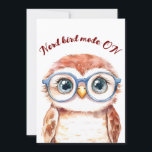 Cartes Pour Fêtes Annuelles Oiseau Nerd geek<br><div class="desc">Adorable bébé hibou rocking verres surdimensionnés et le charme geek.</div>