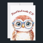 Cartes Pour Fêtes Annuelles Oiseau Nerd geek<br><div class="desc">Adorable bébé hibou rocking verres surdimensionnés et le charme geek.</div>