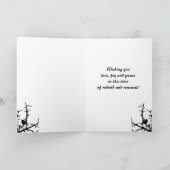 Cartes Pour Fêtes Annuelles Oiseau sur une branche Pâques (Intérieur)