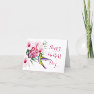 Cartes Pour Fêtes Annuelles Oiseau tropical et fleurs