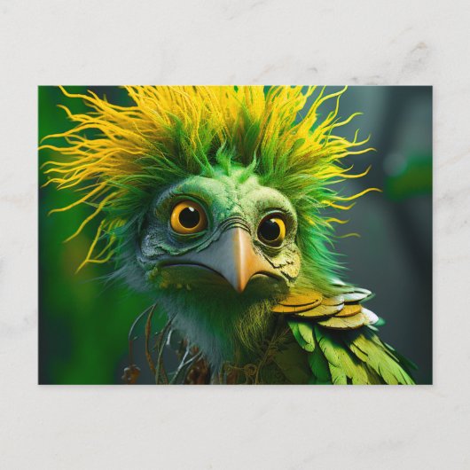 Cartes Pour Fêtes Annuelles Oiseau vert (Devant)