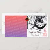 Cartes Pour Fêtes Annuelles OISEAUX ARBRE ET CHRISTMAS LADY Black White Red Ge (Devant / Derrière)