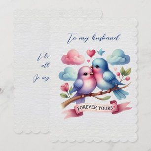 Cartes Pour Fêtes Annuelles Oiseaux d'amour de mari à jamais vôtre Saint-Valen