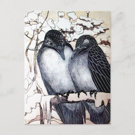 CARTES POUR FÊTES ANNUELLES OISEAUX D'AMOUR D'HIVER DANS LA SAINT-VALENTIN SOU (Devant)