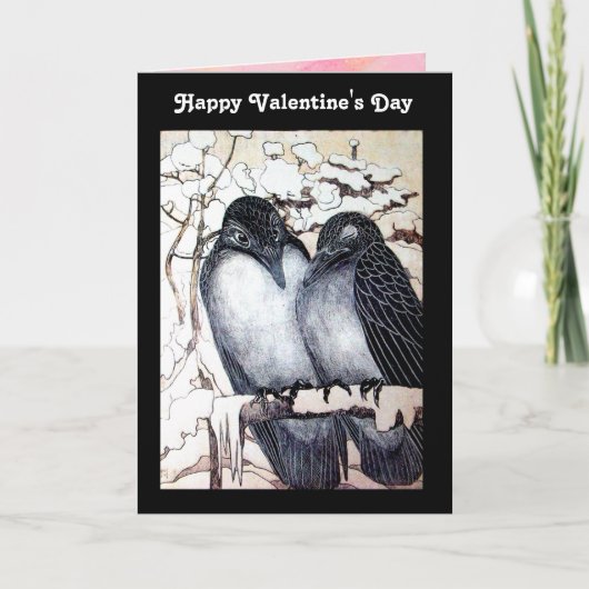 Cartes Pour Fêtes Annuelles OISEAUX D'AMOUR D'HIVER / Joyeuse Saint-Valentin (Devant)
