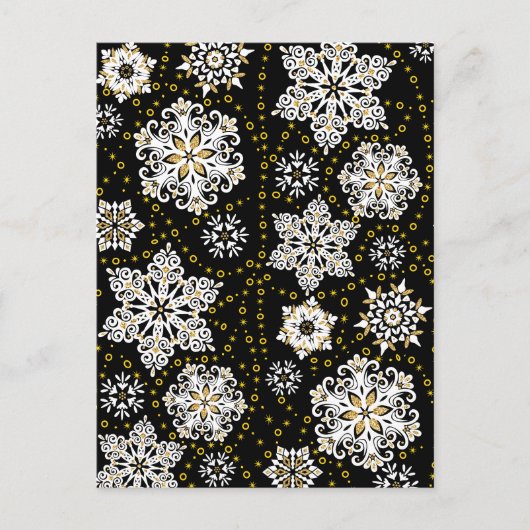 Cartes Pour Fêtes Annuelles Oiseaux de cerfs en fleurs de Noël or (Devant)