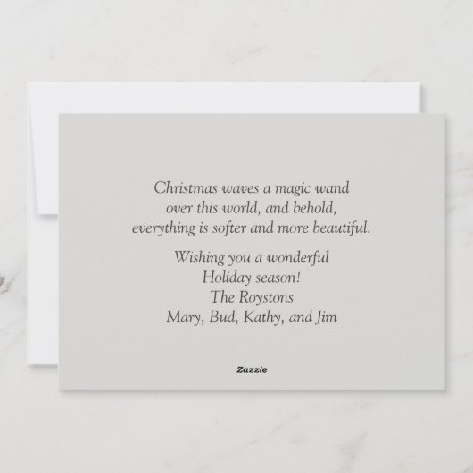 Cartes Pour Fêtes Annuelles Oiseaux de cerfs Snowflakes Forêt Noël (Dos)