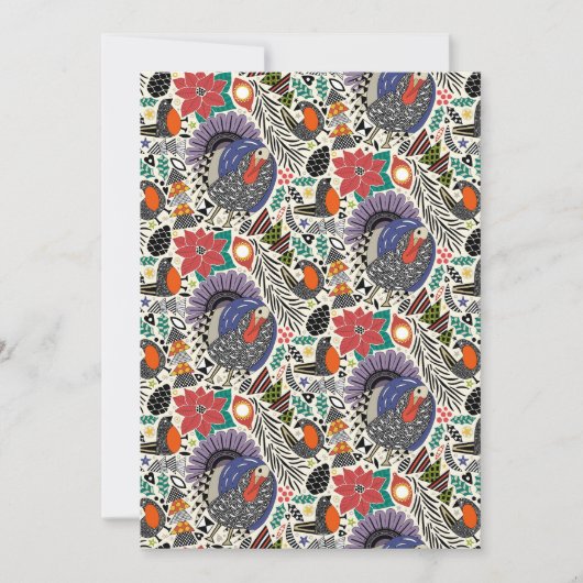 Cartes Pour Fêtes Annuelles oiseaux de noël (Devant)