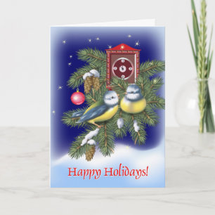 Cartes Pour Fêtes Annuelles Oiseaux de Noël