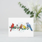 Cartes Pour Fêtes Annuelles Oiseaux de vacances (Debout devant)