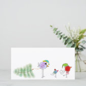 Cartes Pour Fêtes Annuelles Oiseaux de vacances (Debout devant)