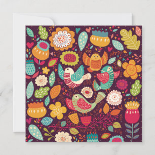 Cartes Pour Fêtes Annuelles Oiseaux décoratifs