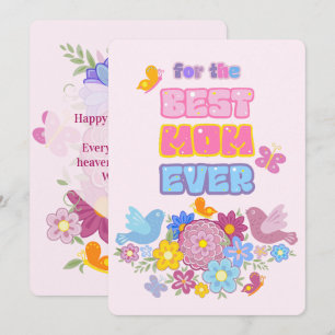 Cartes Pour Fêtes Annuelles Oiseaux et papillons de jardin fantaisistes Meille