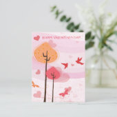 Cartes Pour Fêtes Annuelles Oiseaux Heureuses Saintes-Valentin Papillons Arbre (Debout devant)