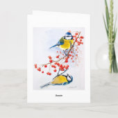 Cartes Pour Fêtes Annuelles Oiseaux jaunes (Dos)