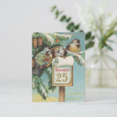 Cartes Pour Fêtes Annuelles Oiseaux le 25 décembre (Debout devant)