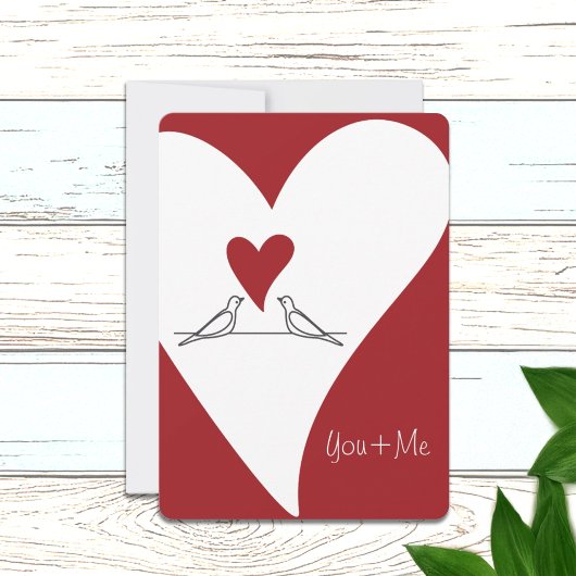 Cartes Pour Fêtes Annuelles Oiseaux modernes simples personnalisés en amour Co