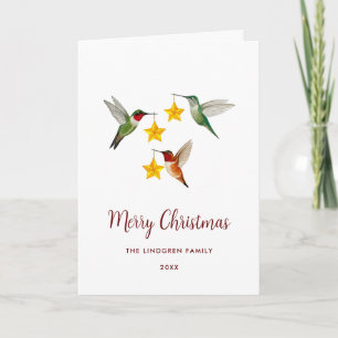 Cartes Pour Fêtes Annuelles Oiseaux-mouches personnalisés Joyeux Noël