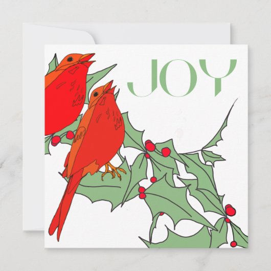 Cartes Pour Fêtes Annuelles Oiseaux rouges (Devant)