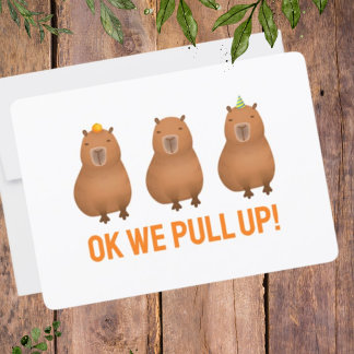 Cartes Pour Fêtes Annuelles "Ok, On Se Lève !" Capybara Meme