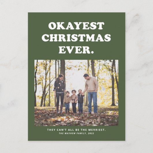Cartes Pour Fêtes Annuelles Okayest Noël toujours drôle vert (Devant)